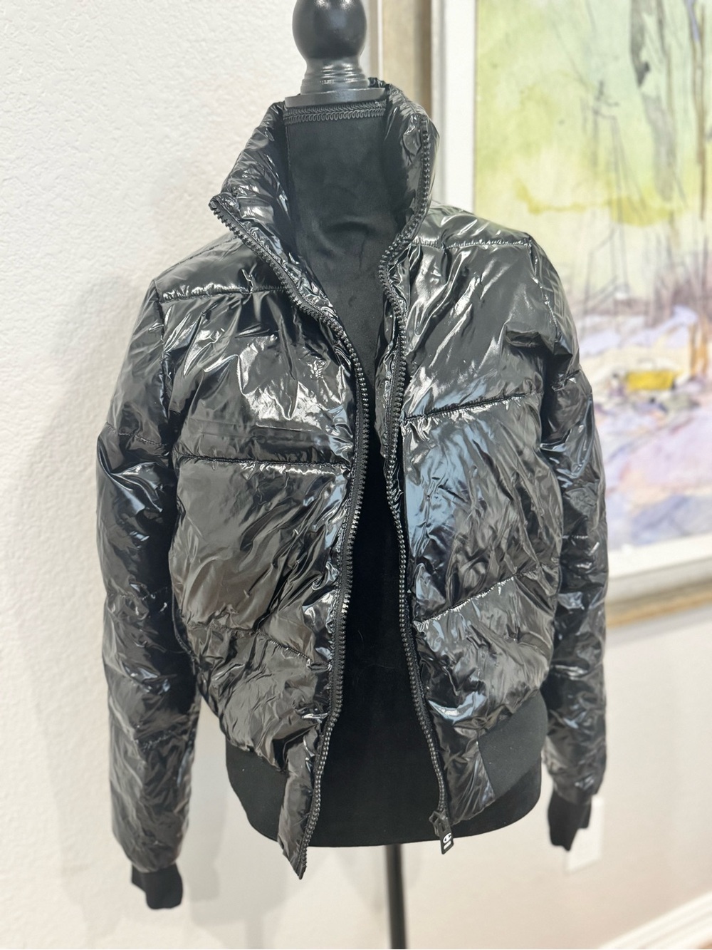 Champion Women's Black Glossy Puffer Jacket